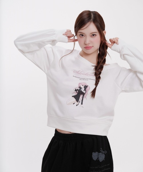 silent(and)(サイレントアンド)の「Sassy Cat Sweat(スウェット・レディース・ホワイト・FREE)」の4枚目の写真