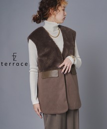 terrace（テラス）の「ファー×フェイクウールドッキングベスト（その他アウター）」