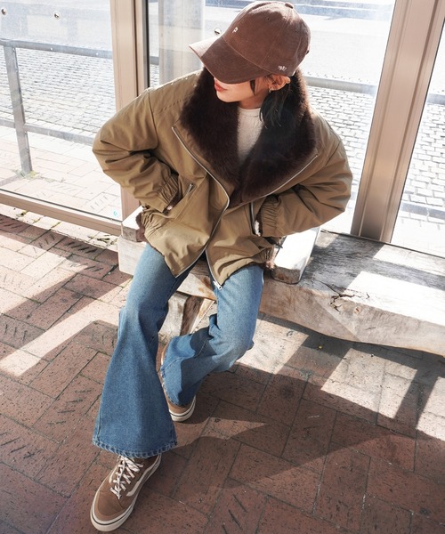 gossara（ゴサラ）の「エコファーコンビモッズBZ（ブルゾン・レディース・アイボリー/カーキ・FREE）」の18枚目の写真