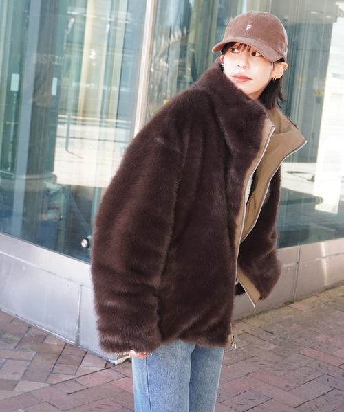 gossara（ゴサラ）の「エコファーコンビモッズBZ（ブルゾン・レディース・アイボリー/カーキ・FREE）」の19枚目の写真