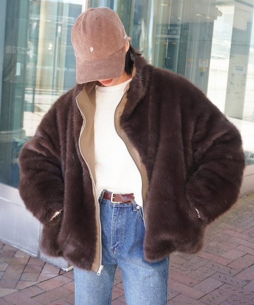 gossara（ゴサラ）の「エコファーコンビモッズBZ（ブルゾン・レディース・アイボリー/カーキ・FREE）」の20枚目の写真