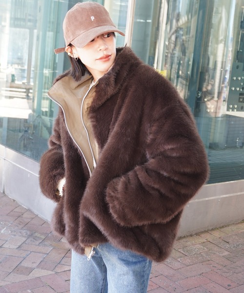 gossara（ゴサラ）の「エコファーコンビモッズBZ（ブルゾン・レディース・アイボリー/カーキ・FREE）」の21枚目の写真