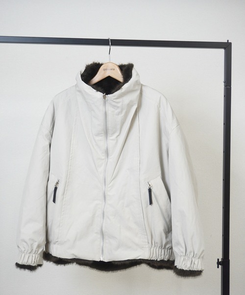 gossara（ゴサラ）の「エコファーコンビモッズBZ（ブルゾン・レディース・アイボリー/カーキ・FREE）」の4枚目の写真