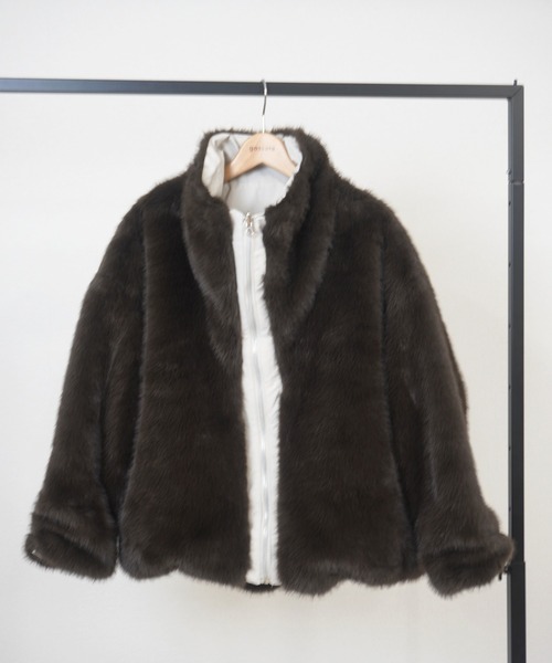 gossara（ゴサラ）の「エコファーコンビモッズBZ（ブルゾン・レディース・アイボリー/カーキ・FREE）」の5枚目の写真