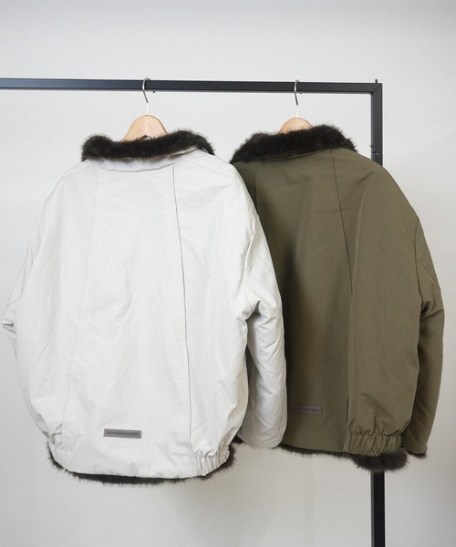gossara（ゴサラ）の「エコファーコンビモッズBZ（ブルゾン・レディース・アイボリー/カーキ・FREE）」の7枚目の写真