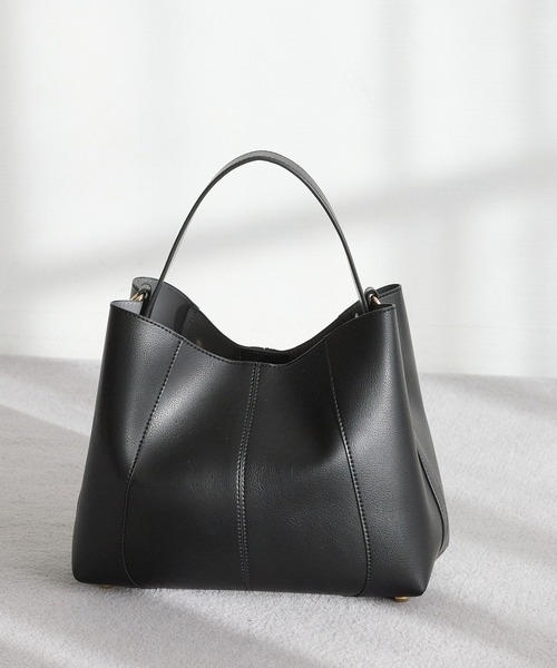 Andemiu（アンデミュウ）の「キリカエワンショルダー639653（トートバッグ・レディース・ブラック/アイボリー/チョコ・FREE）」の3枚目の写真