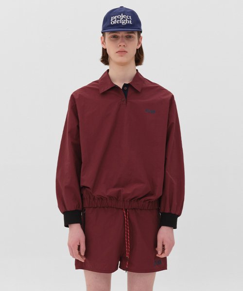 PO8(ピーオーエイト)の「STORM8 NYLON TOP - WINE(ポロシャツ・レディース・ワイン・MEDIUM/LARGE)」の1枚目の写真