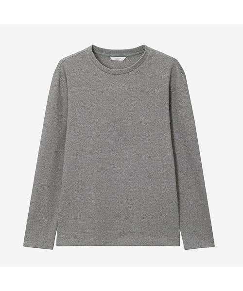 MINDBRIDGE（マインドブリッジ）の「[ウォーム]起毛ワッフル生地Tシャツ - 4色（Tシャツ/カットソー・メンズ・アッシュグレー/ベージュ/ダークグレー/グレイッシュブルー・100/110/95/105）」の2枚目の写真