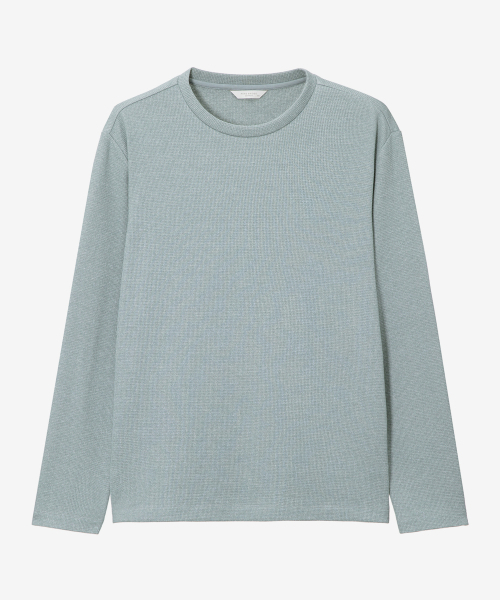 MINDBRIDGE（マインドブリッジ）の「[ウォーム]起毛ワッフル生地Tシャツ - 4色（Tシャツ/カットソー・メンズ・アッシュグレー/ベージュ/ダークグレー/グレイッシュブルー・100/110/95/105）」の6枚目の写真
