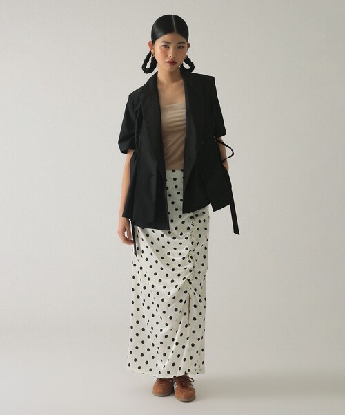 Ray BEAMS(レイビームス)の「ドット サテン フリル スカート(スカート・レディース・オフホワイト/ブラック・0/1)」の17枚目の写真