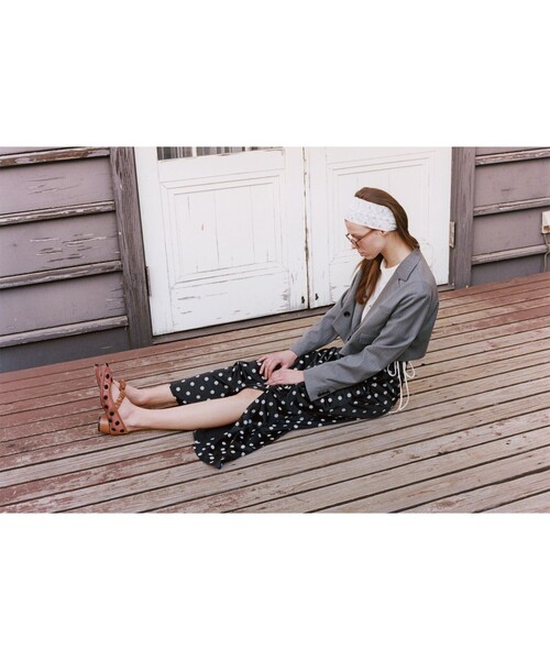 Ray BEAMS（レイビームス）の「ドット サテン フリル スカート（スカート・レディース・オフホワイト/ブラック・0/1）」の10枚目の写真