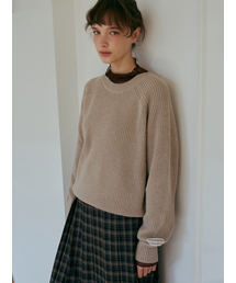 ODER（オディエール）の「レースウールアルパカプルオーバー-ベージュ（ニット/セーター）」
