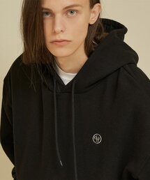 DEHEVE（デヘヴェ）の「サークルロゴ刺繍フードパーカー[ブラック]（パーカー）」