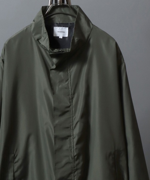 ANPAS(アンパス)の「Nylon Taffeta Jacket with Hidden Double-Zip Closure / 撥水 比翼ダブルファスナーナイロンジャケット ショートモッズ ブルゾン メンズ レディース アウター(ナイロンジャケット・メンズ・ネイビー/カーキ/ブラック・L/M/XL)」の5枚目の写真