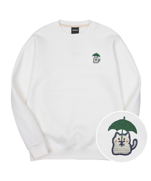 OKSTAR(オクスター)の「レーンニット刺繍特養綿マンツーマン(スウェット・レディース・ブラック/ネイビー/オートミール/グレー/ダークグリーン/ブルー/クリーム/カーキ/ライトベージュ/ホワイト/ライトグレー・X-LARGE/SMALL/MEDIUM/LARGE/2XL/3XL/4XL)」の2枚目の写真