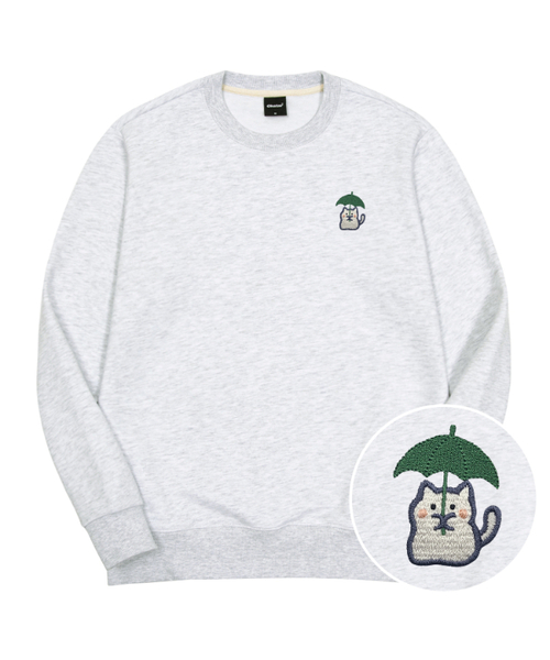 OKSTAR(オクスター)の「レーンニット刺繍特養綿マンツーマン(スウェット・レディース・ブラック/ネイビー/オートミール/グレー/ダークグリーン/ブルー/クリーム/カーキ/ライトベージュ/ホワイト/ライトグレー・X-LARGE/SMALL/MEDIUM/LARGE/2XL/3XL/4XL)」の3枚目の写真