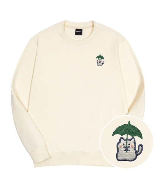 OKSTAR(オクスター)の「レーンニット刺繍特養綿マンツーマン(スウェット・レディース・ブラック/ネイビー/オートミール/グレー/ダークグリーン/ブルー/クリーム/カーキ/ライトベージュ/ホワイト/ライトグレー・X-LARGE/SMALL/MEDIUM/LARGE/2XL/3XL/4XL)」の5枚目の写真
