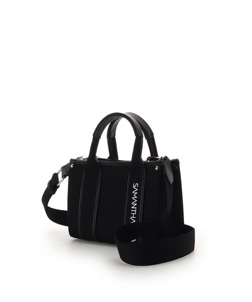 SAMANTHAVEGA（サマンサベガ）の「新色ロゴテープキャンバスショルダーバッグ（ミニ）（ショルダーバッグ・レディース・オフホワイト/ピンク/ブラック・FREE）」の4枚目の写真