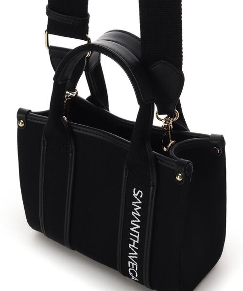 SAMANTHAVEGA（サマンサベガ）の「新色ロゴテープキャンバスショルダーバッグ（ミニ）（ショルダーバッグ・レディース・オフホワイト/ピンク/ブラック・FREE）」の5枚目の写真