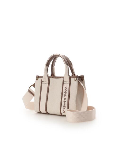 SAMANTHAVEGA（サマンサベガ）の「新色ロゴテープキャンバスショルダーバッグ（ミニ）（ショルダーバッグ・レディース・オフホワイト/ピンク/ブラック・FREE）」の10枚目の写真