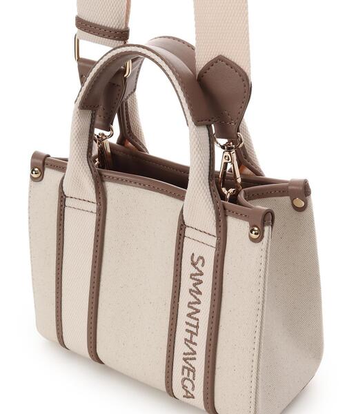 SAMANTHAVEGA（サマンサベガ）の「新色ロゴテープキャンバスショルダーバッグ（ミニ）（ショルダーバッグ・レディース・オフホワイト/ピンク/ブラック・FREE）」の11枚目の写真