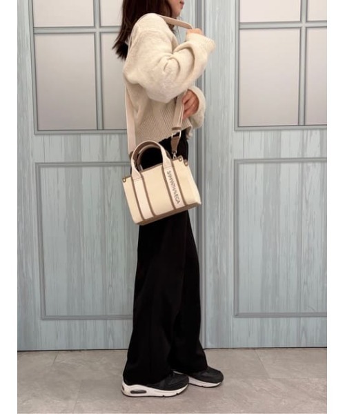 SAMANTHAVEGA（サマンサベガ）の「新色ロゴテープキャンバスショルダーバッグ（ミニ）（ショルダーバッグ・レディース・オフホワイト/ピンク/ブラック・FREE）」の22枚目の写真