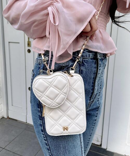 INGNI(イング)の「ハート型ポーチ付きマルチショルダーバッグ(ショルダーバッグ・レディース・ピンク/オフホワイト/ブラック・-)」の1枚目の写真