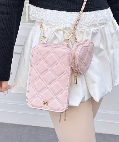 INGNI(イング)の「ハート型ポーチ付きマルチショルダーバッグ(ショルダーバッグ・レディース・ピンク/オフホワイト/ブラック・-)」の3枚目の写真