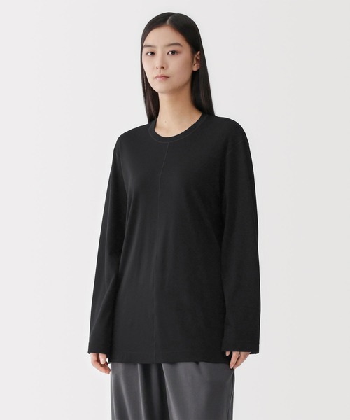 MUJI Labo（ムジラボ）の「〔MUJI Labo〕男女兼用　スムースジャージー長袖プルオーバー（Tシャツ/カットソー・メンズ・オフホワイト/ダークグレー/ブラック・L/S/XS/XL/M）」の2枚目の写真