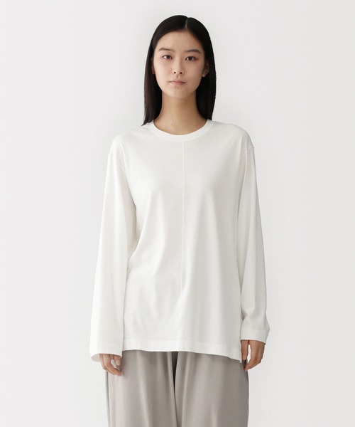 MUJI Labo（ムジラボ）の「〔MUJI Labo〕男女兼用　スムースジャージー長袖プルオーバー（Tシャツ/カットソー・メンズ・オフホワイト/ダークグレー/ブラック・L/S/XS/XL/M）」の14枚目の写真