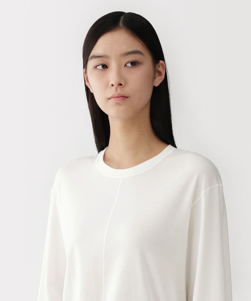 MUJI Labo（ムジラボ）の「〔MUJI Labo〕男女兼用　スムースジャージー長袖プルオーバー（Tシャツ/カットソー・メンズ・オフホワイト/ダークグレー/ブラック・L/S/XS/XL/M）」の18枚目の写真