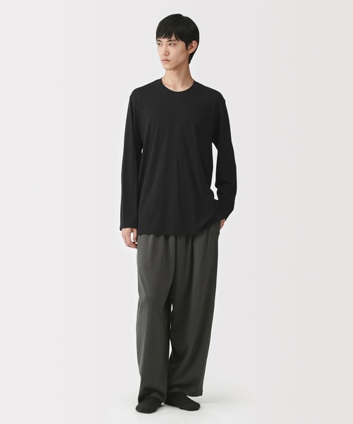 MUJI Labo（ムジラボ）の「〔MUJI Labo〕男女兼用　スムースジャージー長袖プルオーバー（Tシャツ/カットソー・メンズ・オフホワイト/ダークグレー/ブラック・L/S/XS/XL/M）」の4枚目の写真