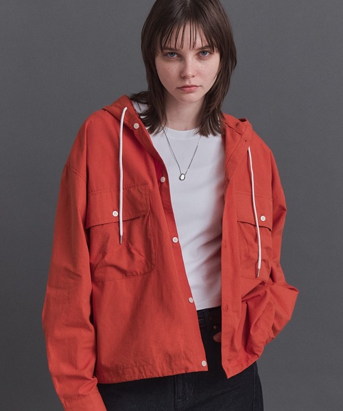 Confirm（コンファーム）の「Long-sleeved Shirt Hoodie / 長袖シャツパーカー フード付き ストライブ メンズ レディース ユニセックス（シャツ/ブラウス・メンズ・ブラック/チャコールグレー/ブルー/オレンジ・S/M/L）」の6枚目の写真
