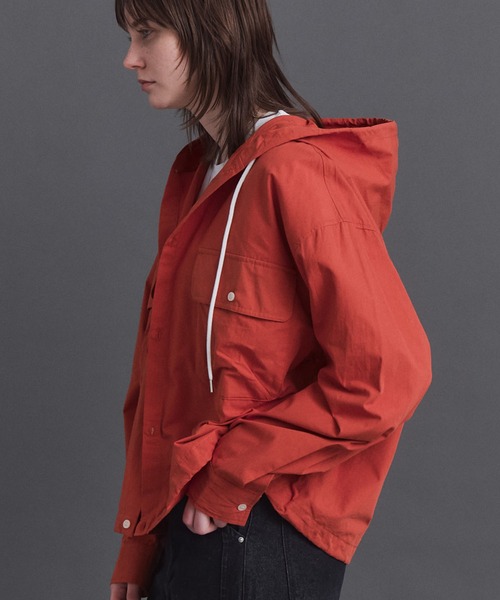 Confirm（コンファーム）の「Long-sleeved Shirt Hoodie / 長袖シャツパーカー フード付き ストライブ メンズ レディース ユニセックス（シャツ/ブラウス・メンズ・ブラック/チャコールグレー/ブルー/オレンジ・S/M/L）」の8枚目の写真