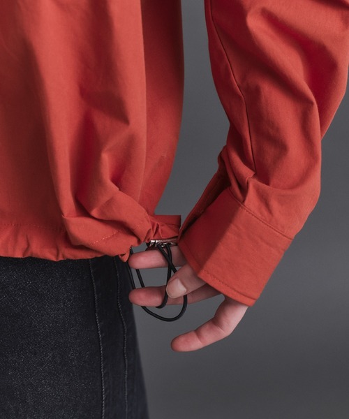 Confirm（コンファーム）の「Long-sleeved Shirt Hoodie / 長袖シャツパーカー フード付き ストライブ メンズ レディース ユニセックス（シャツ/ブラウス・メンズ・ブラック/チャコールグレー/ブルー/オレンジ・S/M/L）」の13枚目の写真