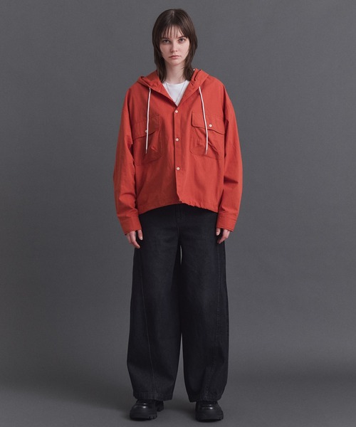 Confirm（コンファーム）の「Long-sleeved Shirt Hoodie / 長袖シャツパーカー フード付き ストライブ メンズ レディース ユニセックス（シャツ/ブラウス・メンズ・ブラック/チャコールグレー/ブルー/オレンジ・S/M/L）」の14枚目の写真