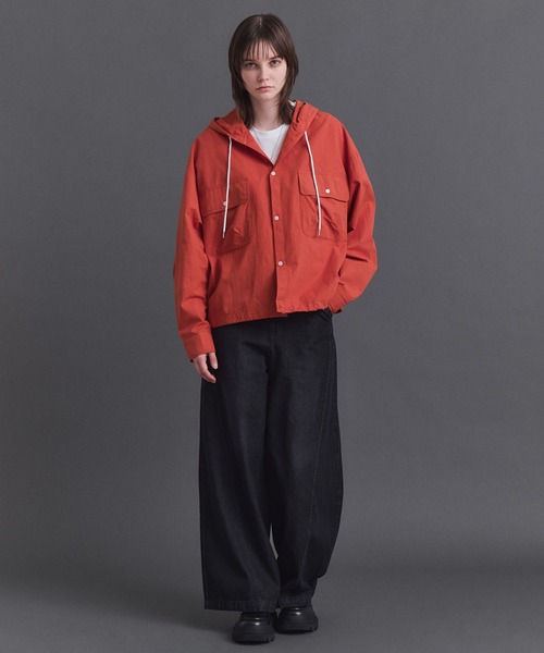 Confirm（コンファーム）の「Long-sleeved Shirt Hoodie / 長袖シャツパーカー フード付き ストライブ メンズ レディース ユニセックス（シャツ/ブラウス・メンズ・ブラック/チャコールグレー/ブルー/オレンジ・S/M/L）」の15枚目の写真