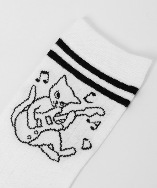 LAD MUSICIAN（ラッドミュージシャン）の「GUITAR CAT RIB SOCKS（ソックス/靴下・メンズ・グレー系/ブラック×グレー/ホワイト×ブラック/ブラック×ホワイト・ONE SIZE）」の11枚目の写真