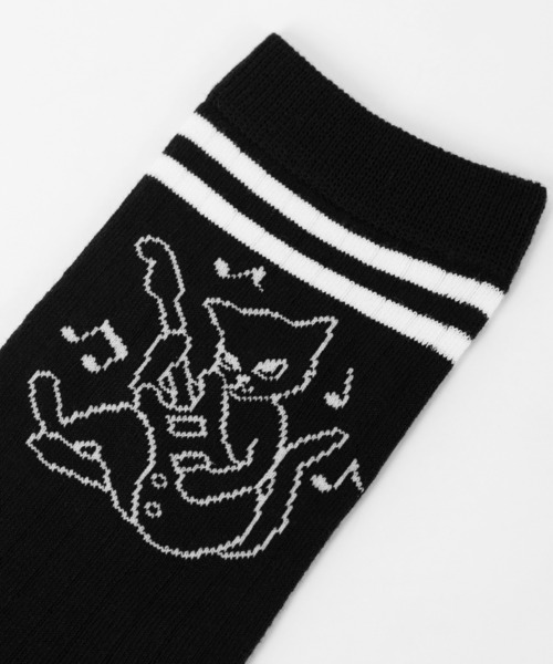 LAD MUSICIAN（ラッドミュージシャン）の「GUITAR CAT RIB SOCKS（ソックス/靴下・メンズ・グレー系/ブラック×グレー/ホワイト×ブラック/ブラック×ホワイト・ONE SIZE）」の8枚目の写真