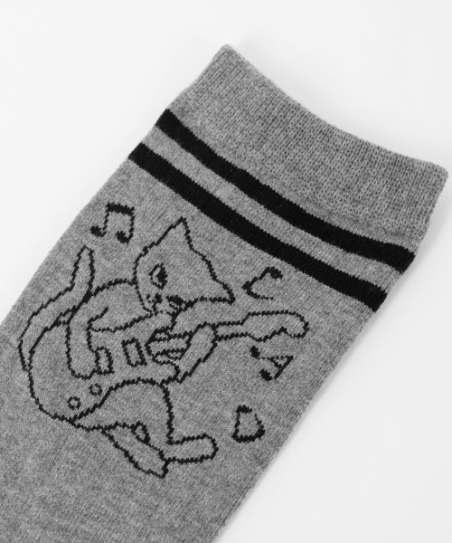 LAD MUSICIAN（ラッドミュージシャン）の「GUITAR CAT RIB SOCKS（ソックス/靴下・メンズ・グレー系/ブラック×グレー/ホワイト×ブラック/ブラック×ホワイト・ONE SIZE）」の10枚目の写真