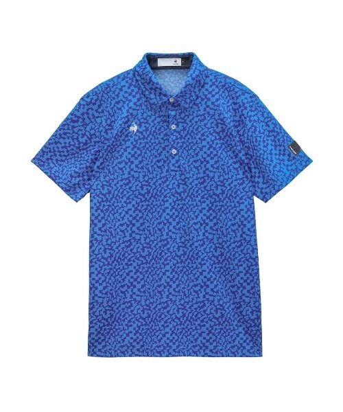 le coq sportif GOLF(ルコックスポルティフゴルフ)の「【le coq sportif GOLF】吸汗速乾/接触冷感/UV CUT(UPF30)/遮熱/ストレッチ/消臭 ミナモ柄ポロ半袖シャツ ゴルフウェア(ポロシャツ・メンズ・グレー/ブルー/ネイビー・3L/XL/L/M)」の1枚目の写真