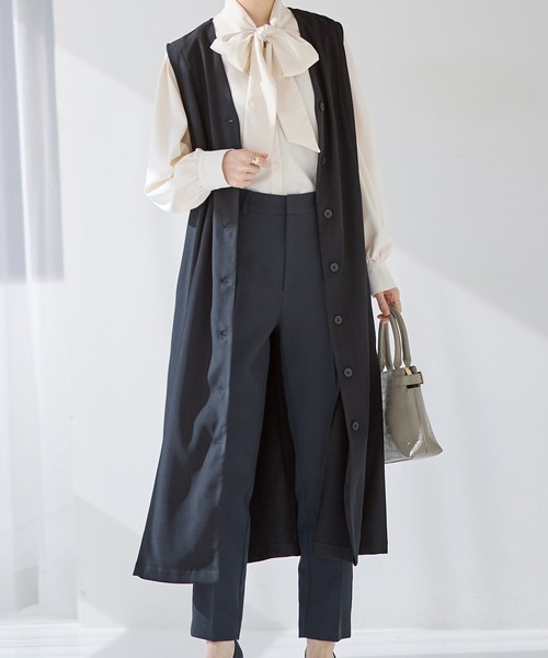 alotta（アロッタ）の「大人上品フレアジレワンピース（ジャンパースカート・レディース・ブラック/ダークグレー・M/L/LL）」の14枚目の写真