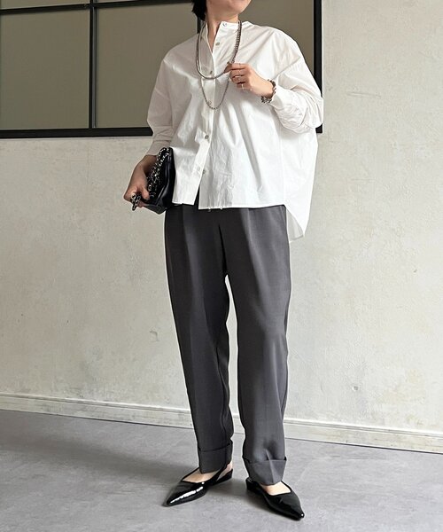 un dix cors(アンディコール)の「バックギャザーシャツ(シャツ/ブラウス・レディース・ネイビー/グレー/オフホワイト/サックスブルー・FREE)」の7枚目の写真