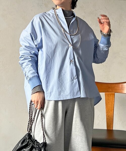 un dix cors(アンディコール)の「バックギャザーシャツ(シャツ/ブラウス・レディース・ネイビー/グレー/オフホワイト/サックスブルー・FREE)」の18枚目の写真