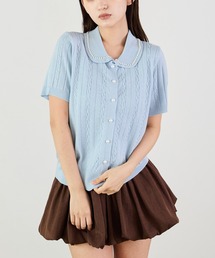 ケーブル編みニットカーディガン 冬服