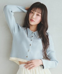 AND COUTURE（アンドクチュール）の「襟付きレイヤード風カーディガン（カーディガン/ボレロ）」