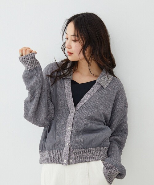 UNITED TOKYO(ユナイテッドトウキョウ)の「【新作】カバーチュールカーディガン|軽羽織/ニットカーデ/レイヤード/冬服/春服(カーディガン/ボレロ・レディース・グレー/ピンク/アイボリー・FREE)」の3枚目の写真