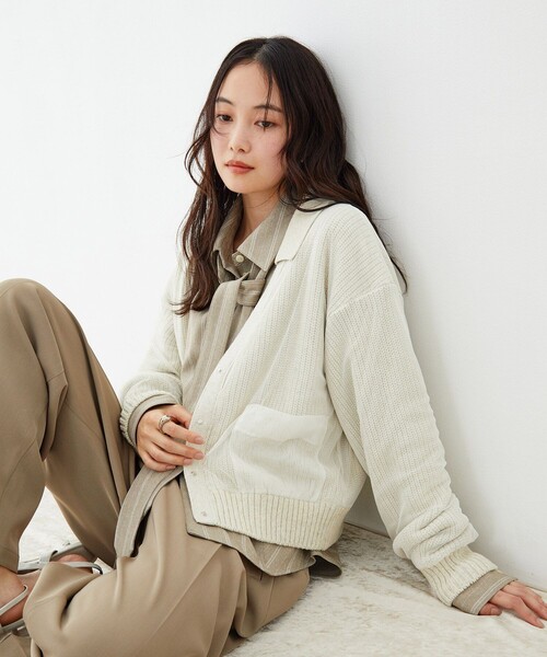 UNITED TOKYO(ユナイテッドトウキョウ)の「【新作】カバーチュールカーディガン|軽羽織/ニットカーデ/レイヤード/冬服/春服(カーディガン/ボレロ・レディース・グレー/ピンク/アイボリー・FREE)」の11枚目の写真