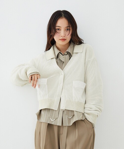 UNITED TOKYO(ユナイテッドトウキョウ)の「【新作】カバーチュールカーディガン|軽羽織/ニットカーデ/レイヤード/冬服/春服(カーディガン/ボレロ・レディース・グレー/ピンク/アイボリー・FREE)」の13枚目の写真