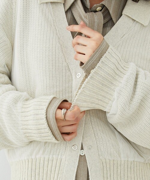 UNITED TOKYO(ユナイテッドトウキョウ)の「【新作】カバーチュールカーディガン|軽羽織/ニットカーデ/レイヤード/冬服/春服(カーディガン/ボレロ・レディース・グレー/ピンク/アイボリー・FREE)」の18枚目の写真